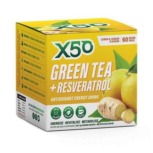 X50 GREEN TEA + RESVERATROL 60 SERVE - Bay Supplements
