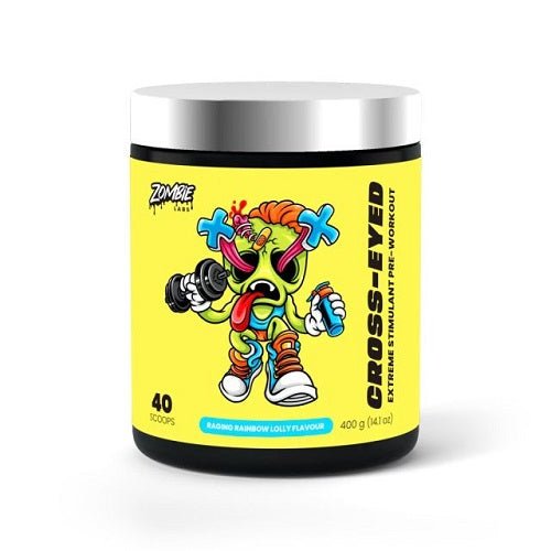 ZOMBIE LABS CROSS-EYED PRE-WORKOUT - 40 SERVES - Bay Supplements - Pre-workout - Raging Rainbow Lolly - Endurance - Nootropics