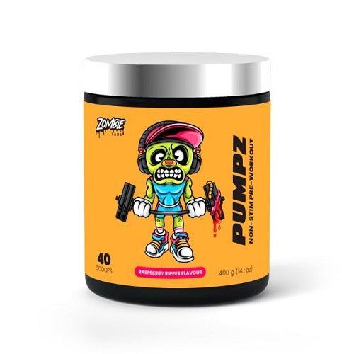 ZOMBIE LABS PUMPZ NON STIM PRE-WORKOUT 40 SERVES - Bay Supplements - Pre-workout - Raspberry Ripper - Non Stim - Pump